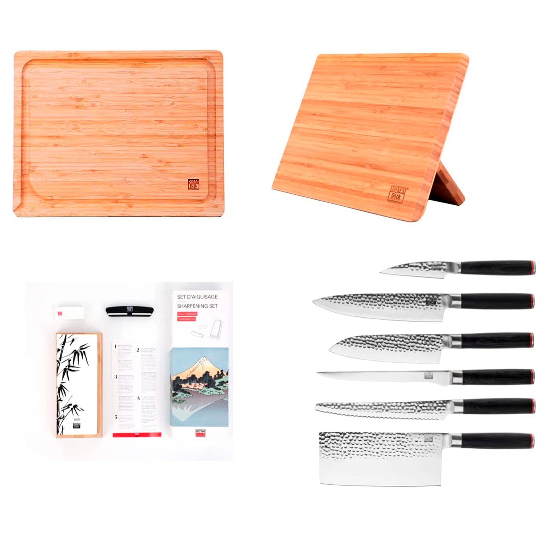 Kotai High Carbon Stainless Steel Pakka 5-Piece Knife Set Asian Deluxe –  KotaiKitchenUSA