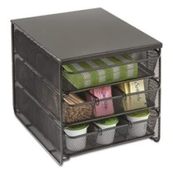 Safco Black 3 Drawer, 7 Compartment Hospitality Organizer