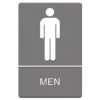ADA Sign, Men Restroom With Tactile Graphic, 6" X 97quot;, Gray