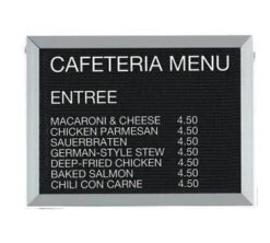 Aarco Products BOFD1824L Letter Board Message Center With Aluminum Frame 18"H X 24"W