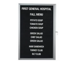 Aarco Products EDC3624L Enclosed Aluminum Indoor Message Center With 1 Overlapping Hinged Locking Door, 36"H X 24"W