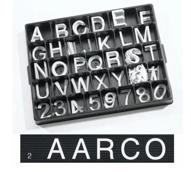Aarco Products HF2.0 2.0 Helvetica Style Universal Single Tab Changeable Typeface Letters - 160 Characters / Set 1 Aarco Products HF2.0 2.0 Helvetica Style Universal Single Tab Changeable Typeface Letters - 160 Characters / Set