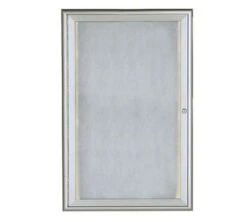 Aarco Products LOWFC3624 LED Lighted Enclosed Bulletin Board With Aluminum Waterfall Style Silver Frame, 36"H X 24"W