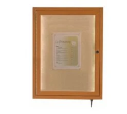 Aarco Products LWL2418O Indoor / Outdoor LED Lighted Display Case With Oak Wood-Look Finish 24"H X 18"W