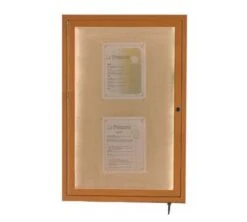 Aarco Products LWL3624O Indoor / Outdoor LED Lighted Display Case With Oak Wood-Look Finish 36"H X 24"W