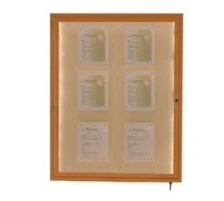 Aarco Products LWL4836O Indoor / Outdoor LED Lighted Display Case With Oak Wood-Look Finish 48"H X 36"W