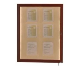 Aarco Products LWL4836W Indoor / Outdoor LED Lighted Display Case With Walnut Wood-Look Finish 48"H X 36"W