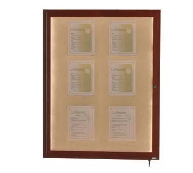 Aarco Products LWL4836W Indoor / Outdoor LED Lighted Display Case With Walnut Wood-Look Finish 48"H X 36"W 1 Aarco Products LWL4836W Indoor / Outdoor LED Lighted Display Case With Walnut Wood-Look Finish 48"H X 36"W