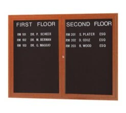 Aarco Products OADCO3648L Enclosed Outdoor Aluminum Directory Cabinet With Oak Finish, 36"H X 48"W