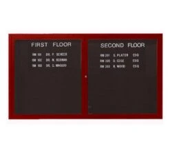 Aarco Products OADCW3660L Enclosed Outdoor Aluminum Directory Board With Cherry Finish, 36"H X 60"W