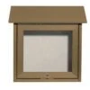 Aarco Products OPLD1818-8 Weathered Wood Slimline Series Top Hinged Single Door Plastic Lumber Message Center W / Vinyl Posting Surface 18"H X 18"W