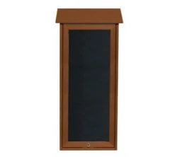 Aarco Products OPLD3416L-5 Cedar Slimline Series Top Hinged Single Door Plastic Lumber Message Center With Letter Board 34" X 16"