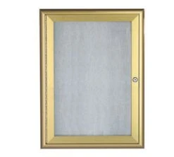 Aarco Products OWFC2418G Enclosed Bulletin Board With Aluminum Waterfall Style Gold Frame, 24"H X 18"W