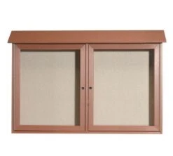 Aarco Products PLD3045-2-5 Cedar Two Hinged Doors Plastic Lumber Message Center With Vinyl Posting Surface 30" X 45"