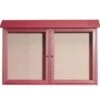 Aarco Products PLD3045-2-7 Rosewood Two Hinged Doors Plastic Lumber Message Center With Vinyl Posting Surface 30" X 45"