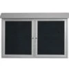 Aarco Products PLD3045-2L-2 Light Grey Two Hinged Doors Plastic Lumber Message Center With Letter Board 30" X 45"