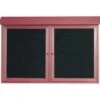 Aarco Products PLD3045-2L-7 Rosewood Two Hinged Doors Plastic Lumber Message Center With Letter Board 30" X 45"