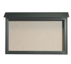 Aarco Products PLD3045T-4 Green Top Hinged Single Door Plastic Lumber Message Center With Vinyl Posting Surface 30" X 45"