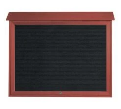 Aarco Products PLD3645TL-7 Rosewood Top Hinged Single Door Plastic Lumber Message Center With Letter Board 36" X 45"