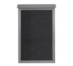 Aarco Products PLD5438L-2 Light Grey Single Hinged Door Plastic Lumber Message Center With Letter Board 54" X 38"