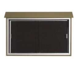 Aarco Products PLDS3045L-8 Weathered Wood Sliding Door Plastic Lumber Message Center With Letter Board 30" X 45"