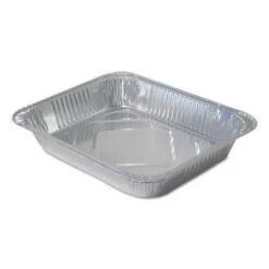Durable Packaging Aluminum Steam Table Pans, Half Size, Medium, 100/Carton