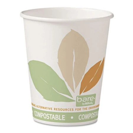Dart Bare Eco-Forward PLA Paper Hot Cups, 10 Oz. Leaf Design - 1000 Pcs 1 Dart Bare Eco-Forward PLA Paper Hot Cups, 10 Oz. Leaf Design - 1000 Pcs
