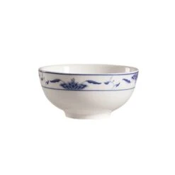 CAC China 103-66 Blue Lotus Rice Bowl, 10 Oz., 5" - 4 Doz