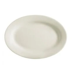 CAC China REC-19 Rolled Edge Stoneware Platter 13-1/2" X 10-1/4" - 1 Doz