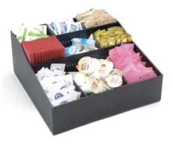 Cal-Mil 1260 Black Adjustable Coffee Condiment Organizer 12" X 12" X 5-1/2"