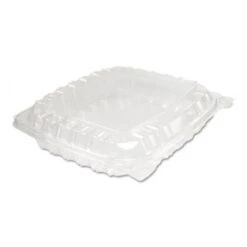 Dart ClearSeal Plastic Hinged Containers, 8-5/16" X 8-5/16" X 2"- 250 Pcs