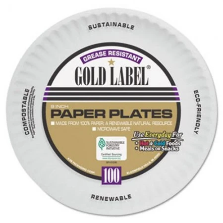 Coated White Paper Plates, 9", 1200/Carton 1 Coated White Paper Plates, 9", 1200/Carton