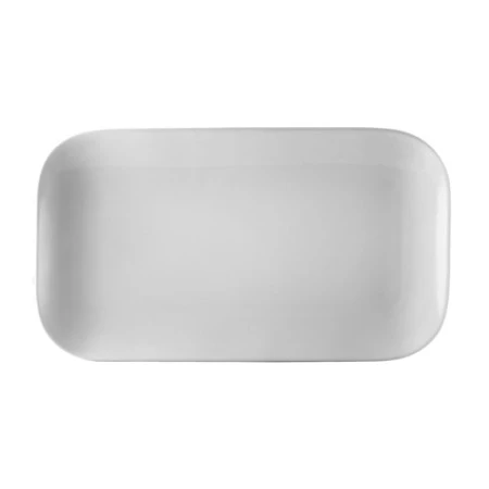 CAC China OXF-C12 Oxford Bone White Coupe Rectangular Platter 10" - 2 Doz 1 CAC China OXF-C12 Oxford Bone White Coupe Rectangular Platter 10" - 2 Doz