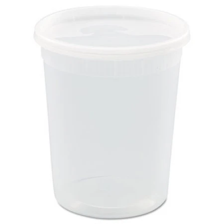 DELItainer Clear Microwavable Container With Lid, 32 Oz, 4-11/20" Dia. X 5-11/20"H, 240/Carton 1 DELItainer Clear Microwavable Container With Lid, 32 Oz, 4-11/20" Dia. X 5-11/20"H, 240/Carton