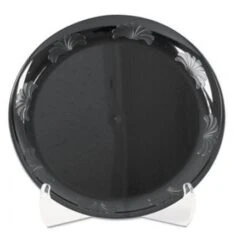 Designerware Black Plastic Plates, 10 1/4", 180/Carton