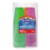 Hefty Easy Grip Disposable Plastic Party Cups, 16 Oz., Assorted, 400/Carton
