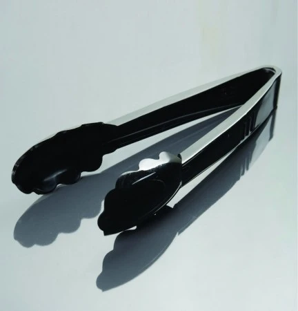 Emi Yoshi EMI-209 Black Heavy Duty Plastic Scalloped Tongs 9" - 24 Pcs 1 Emi Yoshi EMI-209 Black Heavy Duty Plastic Scalloped Tongs 9" - 24 Pcs