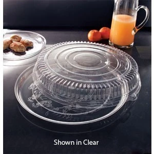 Emi Yoshi EMI-280CPP Round Plastic Deli Mate Tray / Dome Lid (PET) 18" - 25 Sets 1 Emi Yoshi EMI-280CPP Round Plastic Deli Mate Tray / Dome Lid (PET) 18" - 25 Sets