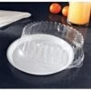 Emi Yoshi EMI-520CP Round Black Plastic Deli Max Tray / Dome (OPS) 12" - 25 Sets