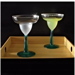 Emi Yoshi EMI-MGG12GR Clear Plastic Margarita Glass With Green Base 12 Oz. - 8 Doz 1 Emi Yoshi EMI-MGG12GR Clear Plastic Margarita Glass With Green Base 12 Oz. - 8 Doz