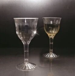 Emi Yoshi EMI-REWG28 2-Piece Clear Plastic Fluted Wine Goblet 6 Oz. - 10 Doz