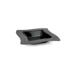 Fineline Settings 105-BK Wavetrends Black Square Plastic Bowl 5 Oz. - 10 Doz