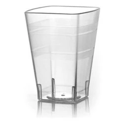 Fineline Settings 1110 Wavetrends Clear Square Plastic Tumbler 10 Oz. - 14 Doz