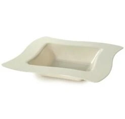 Fineline Settings 112-BO Wavetrends Bone Square Soup Bowl 12 Oz. - 10 Doz