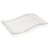 Fineline Settings 1407-CL Wavetrends Clear Rectangular Plastic Luncheon Plate 7-1/2" X 12" - 10 Doz