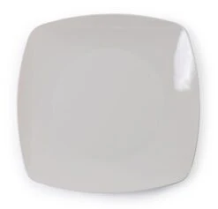 Fineline Settings 1510-BO Renaissance Bone Square Plastic Dinner Plate 10" - 10 Dozen