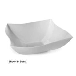 Fineline Settings 164-BK Wavetrends Black Square Plastic Serving Bowl 64 Oz. - 50 Pcs