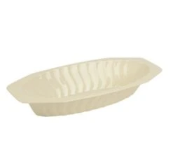 Fineline Settings 215-BO Flairware Bone Plastic Serving Boat 15 Oz. - 25 Doz