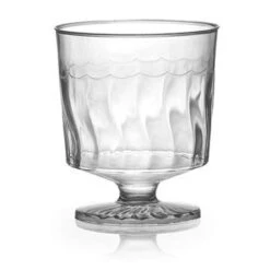 Fineline Settings 2202 Flairware Clear Plastic Wine Glass 2 Oz. - 20 Doz