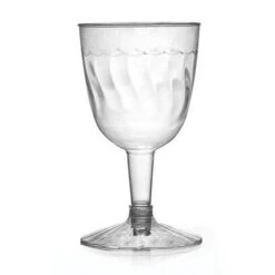 Fineline Settings 2206 Flairware Clear Plastic Wine Goblet 5 Oz. - 30 Doz